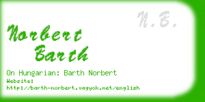 norbert barth business card